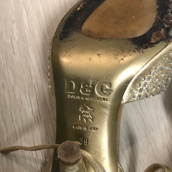 D&G gold studded sandals sz 39 - Picture 6 of 8